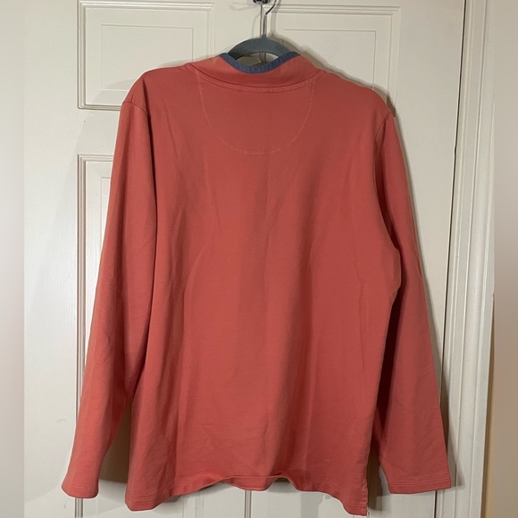 LL Bean Women's Pullover Sweatshirt Size XL Orange Chambray 100% Cotton Colorful - Picture 5 of 8